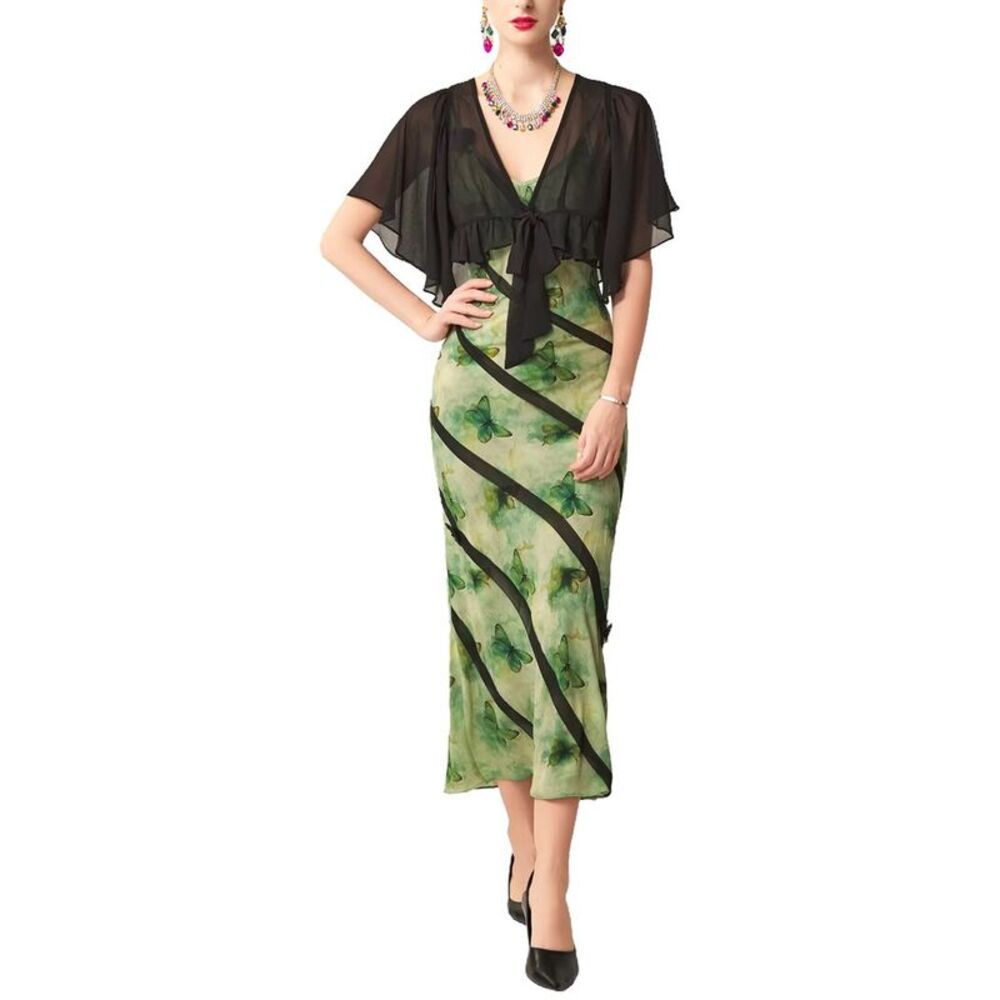 Burryco Womens Short Sleeve Midi Dress, Green